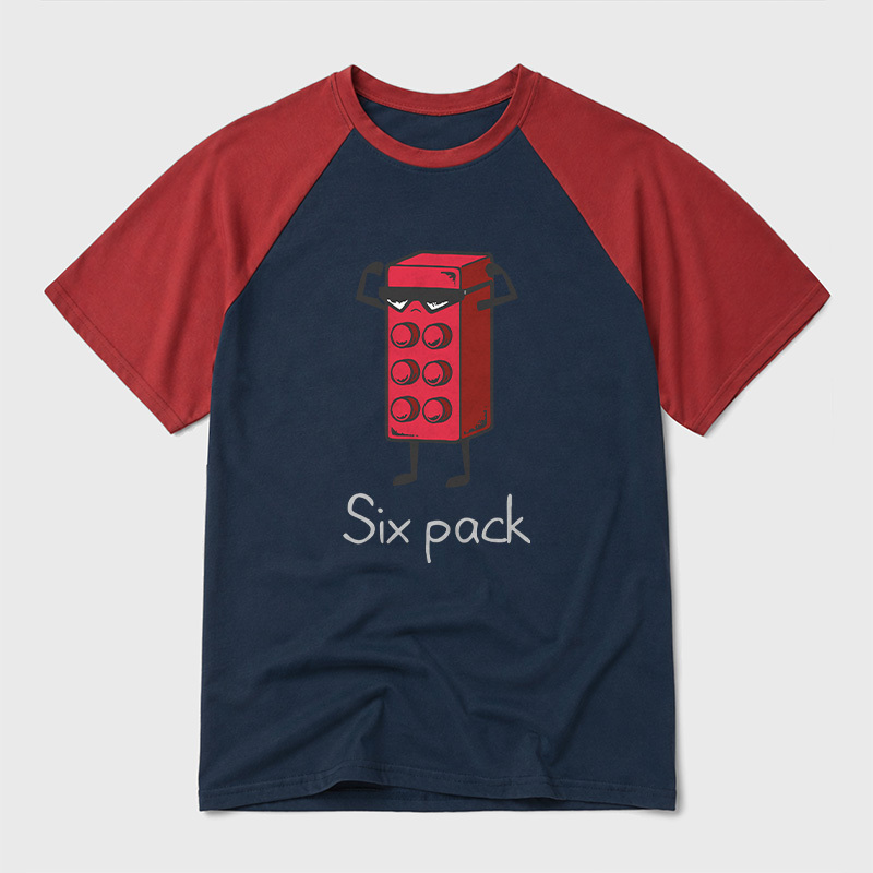 Six Pack Geek Retro Raglan T-Shirt
