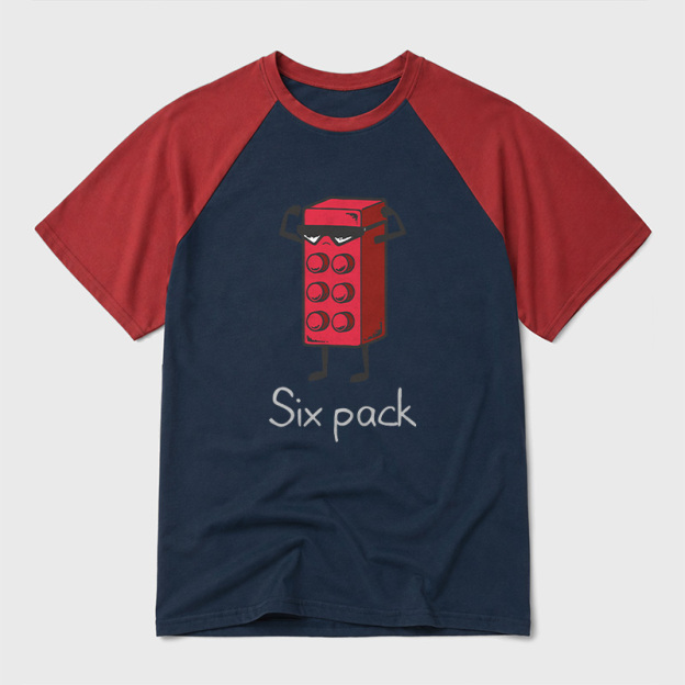 Six Pack Geek Retro Raglan T-Shirt