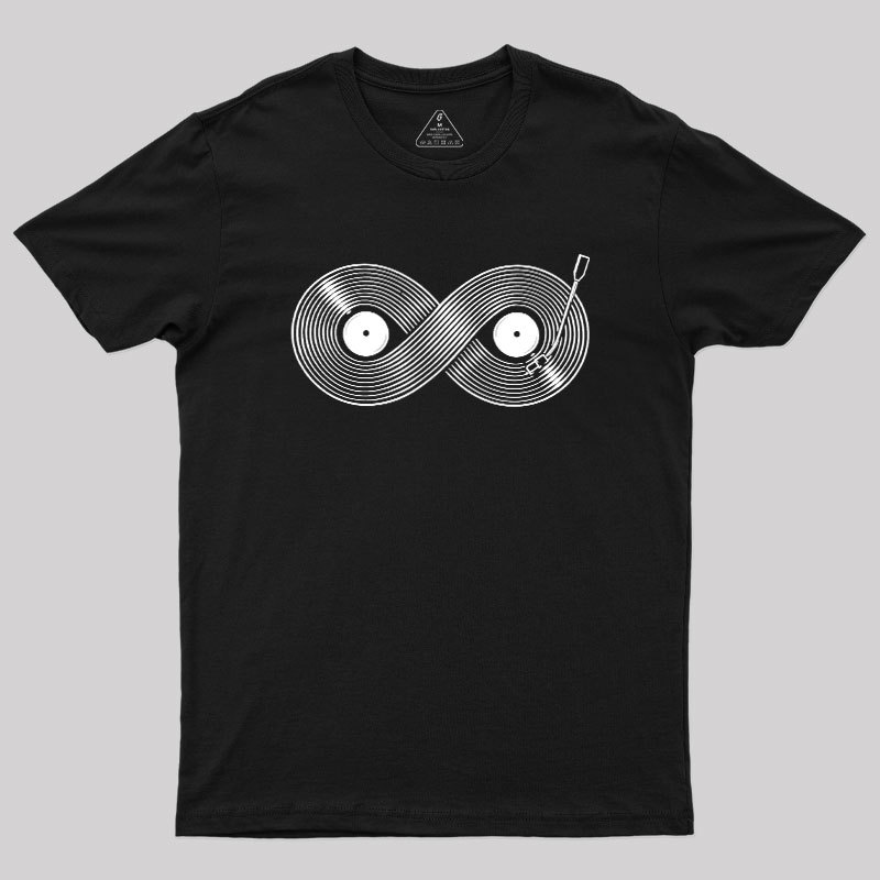 Retro Black Records Infinite Music Lover Geek T-Shirt