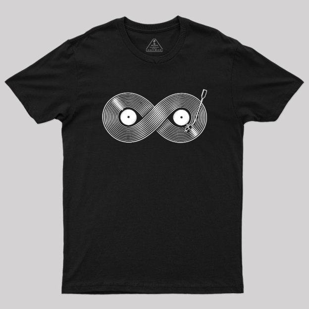 Retro Black Records Infinite Music Lover Geek T-Shirt