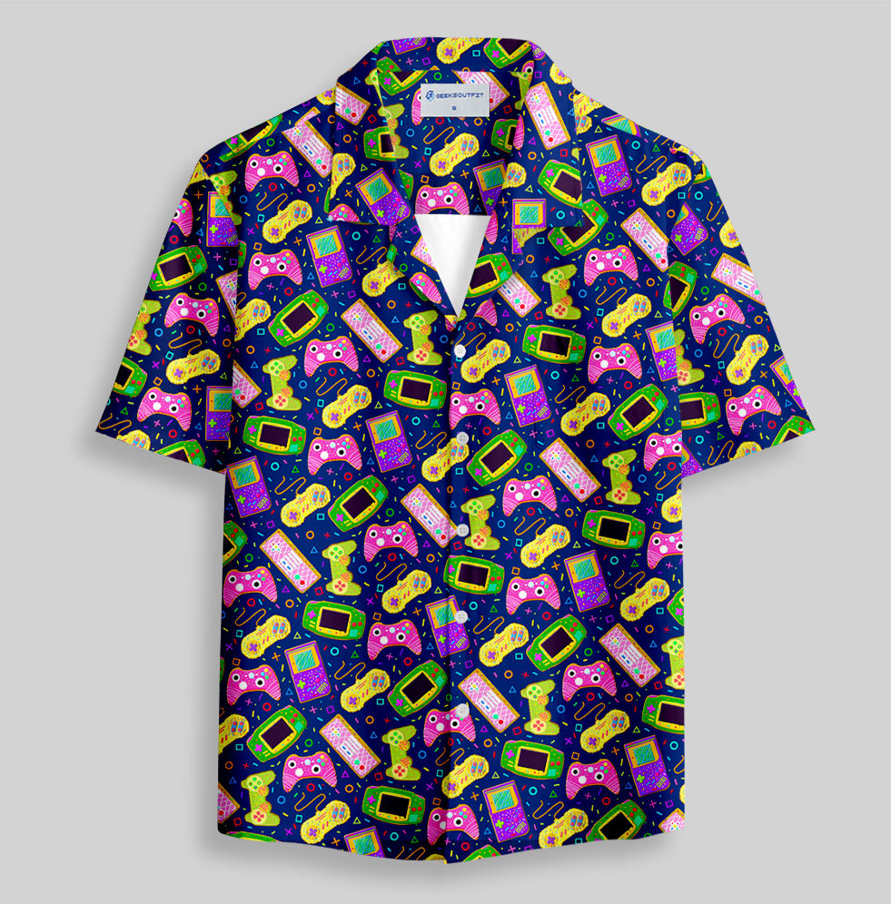 Sugar Cookie Game Controller Button Up Pocket Shirt
