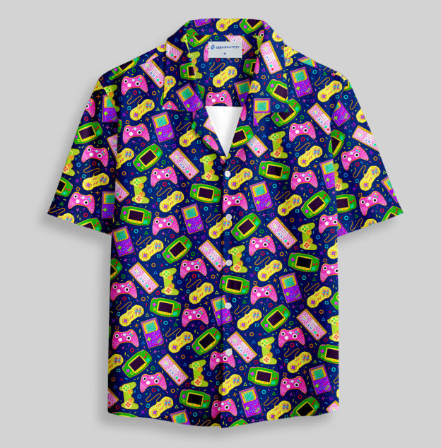 Sugar Cookie Game Controller Button Up Pocket Shirt