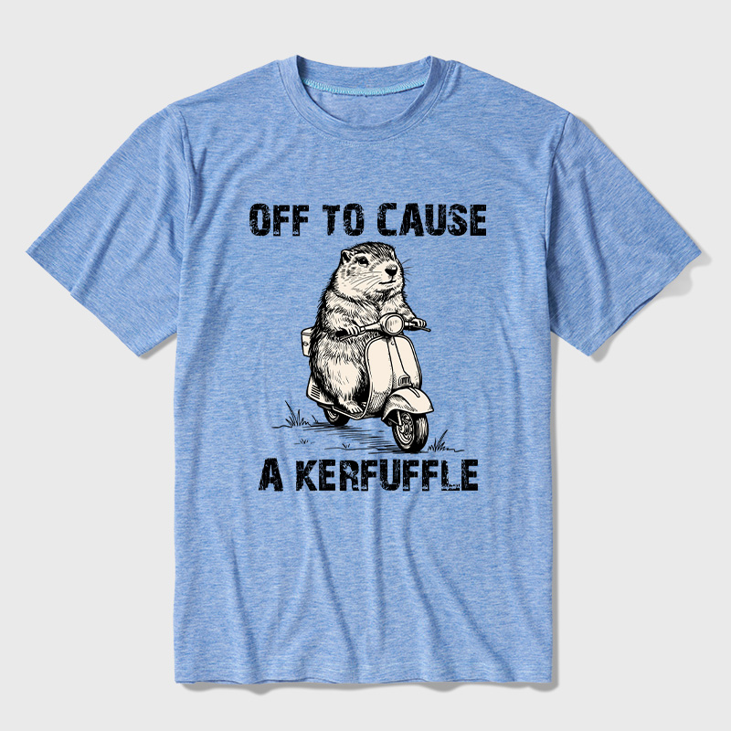 Retro Animal Scooter Mischief Graphic Ultra Soft Heather Tees
