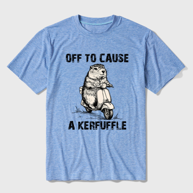 Retro Animal Scooter Mischief Graphic Ultra Soft Heather Tees