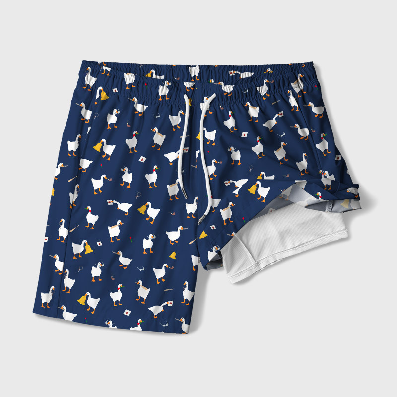 Goose Game Geek Hawaiian Swim Trunks