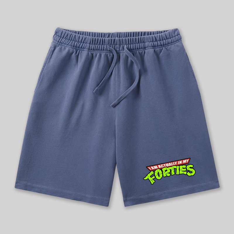 I Am Actually In My Forties Geeky Washed Shorts