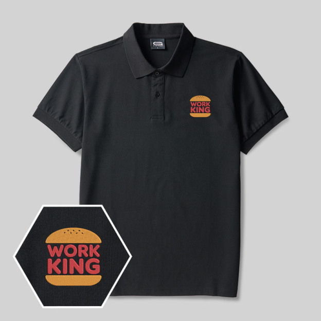 Work King Geek Embroidered Polo Shirt