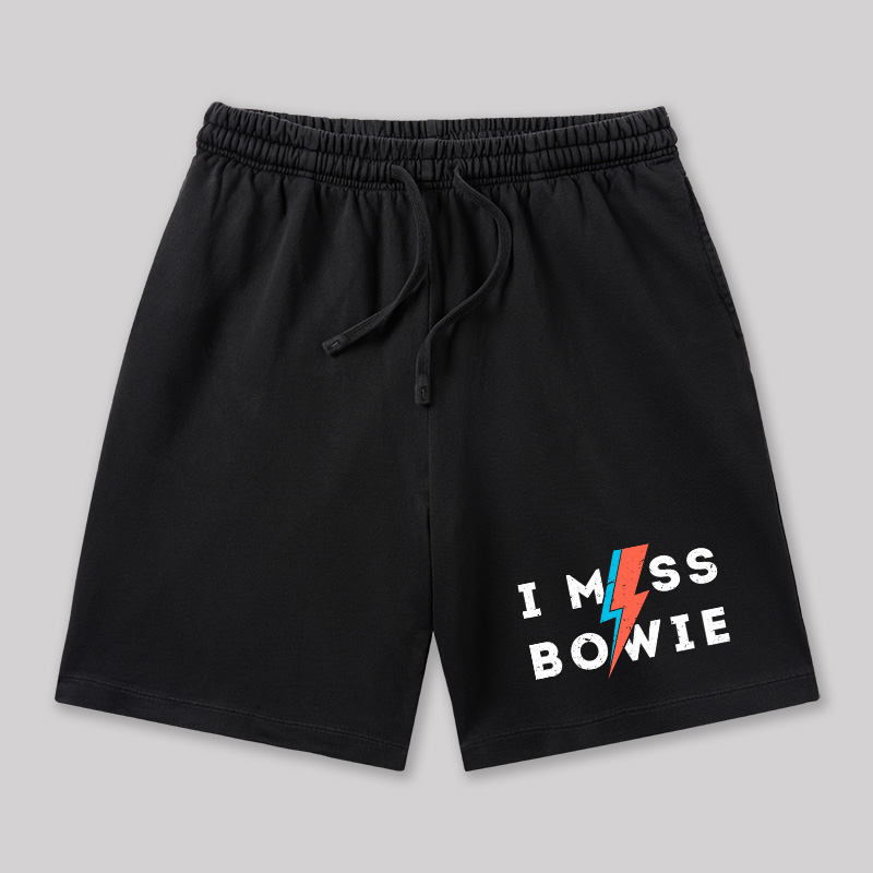 I Miss Bowie Geeky Washed Shorts