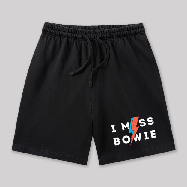I Miss Bowie Geeky Washed Shorts