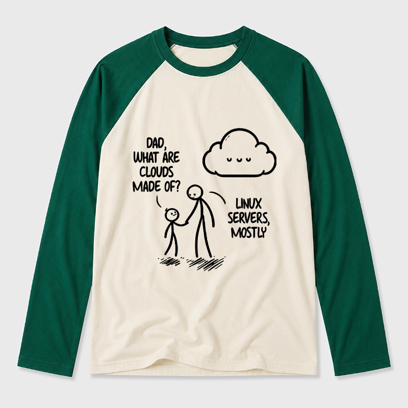 What Are Clouds Made Of Geek Retro Raglan Long-Sleeve Tee