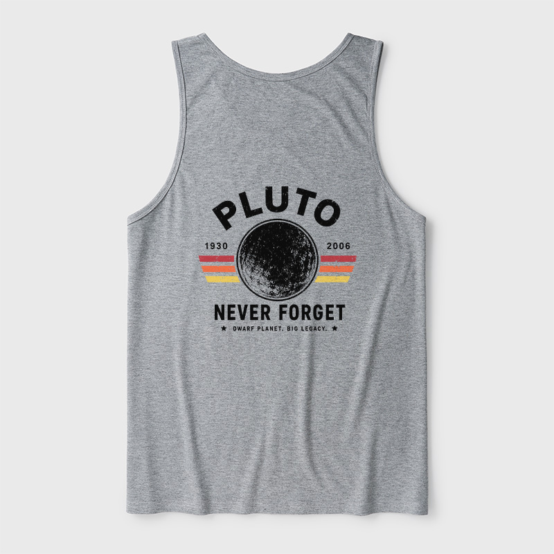 Never Forget Pluto Retro Style Ultra Soft Heather Tank