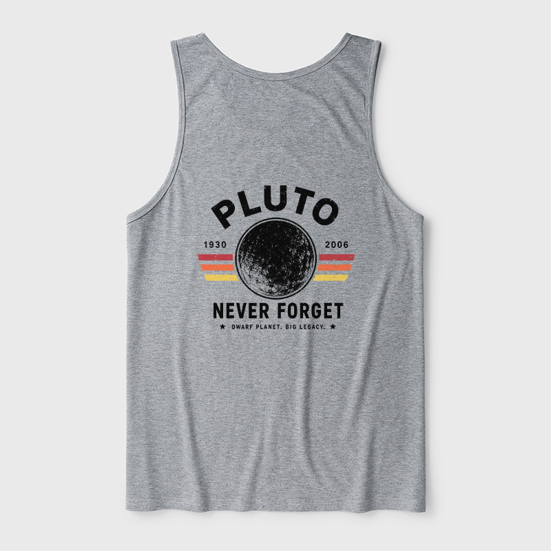 Never Forget Pluto Retro Style Ultra Soft Heather Tank