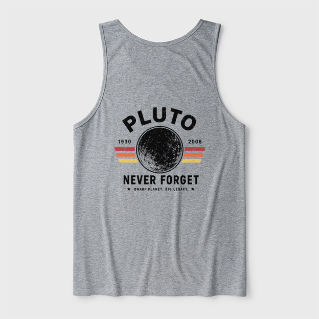Never Forget Pluto Retro Style Ultra Soft Heather Tank