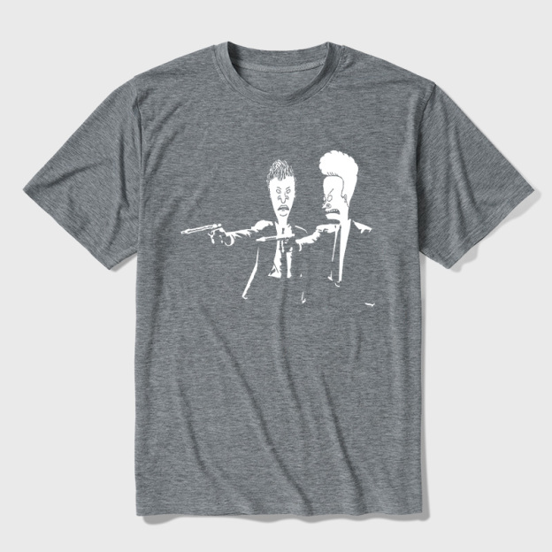 Beavis And Butthead Pulp Fiction Ultra Soft Heather Tees