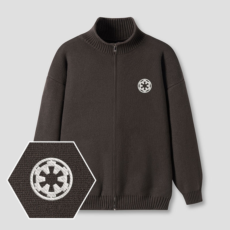 Wheel Smart Controller Embroidered Full‑Zip Cardigan