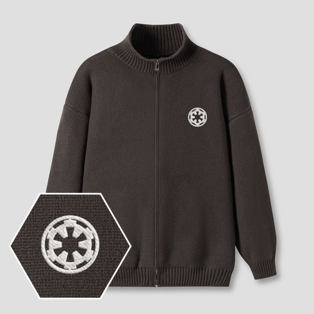 Wheel Smart Controller Embroidered Full‑Zip Cardigan