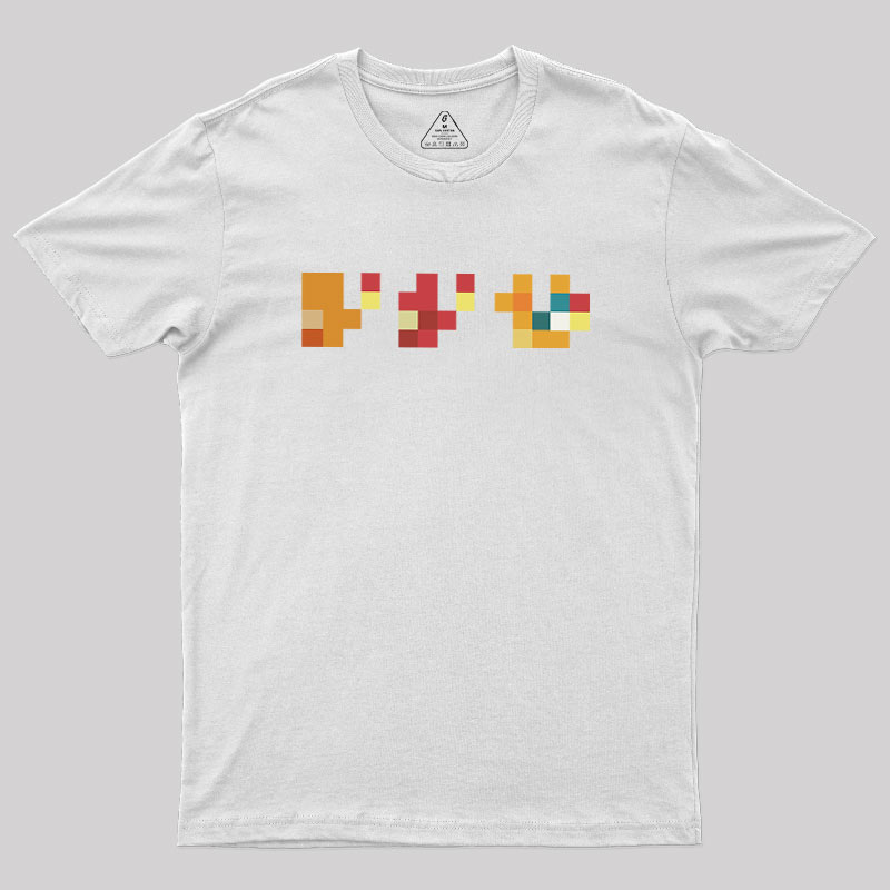 Pixel Fire Lizard Geek T-Shirt