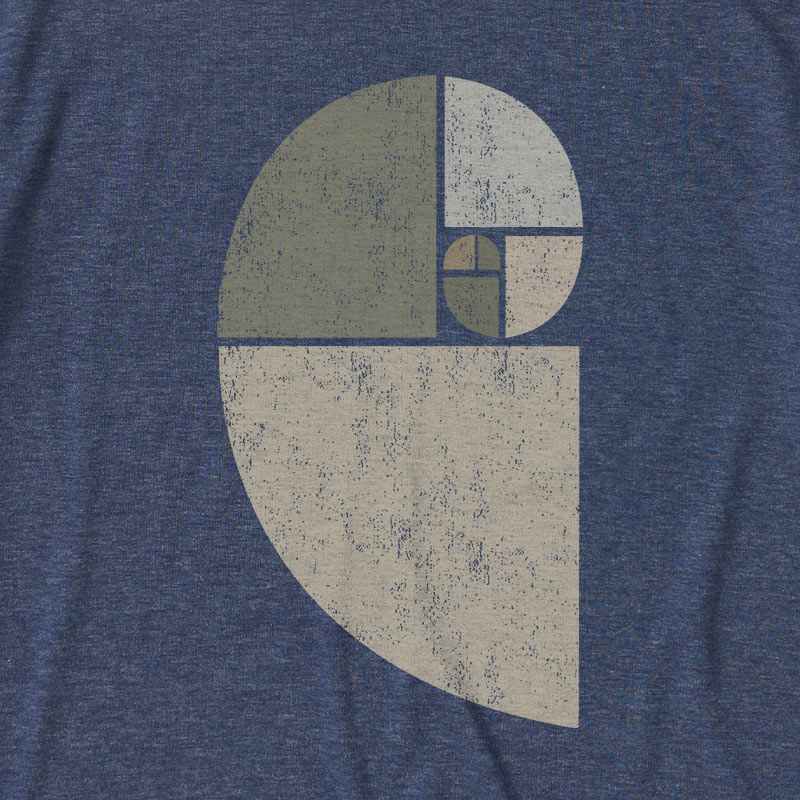 Distressed Fibonacci Spiral Ultra Soft Heather Tee