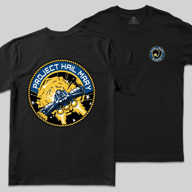 HM-01 Mission Badge Front and Back Printed T-Shirt