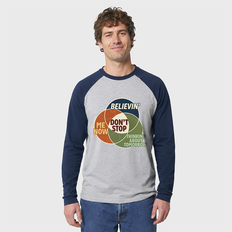 Dont Stop Diagram Geek Retro Raglan Long-Sleeve Tee