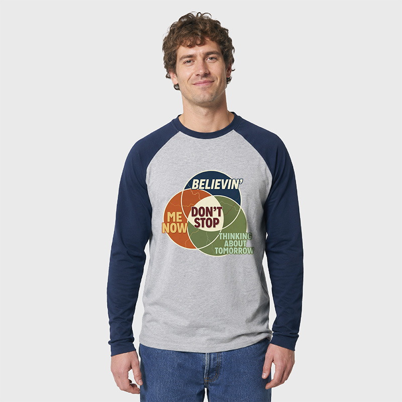 Dont Stop Diagram Geek Retro Raglan Long-Sleeve Tee