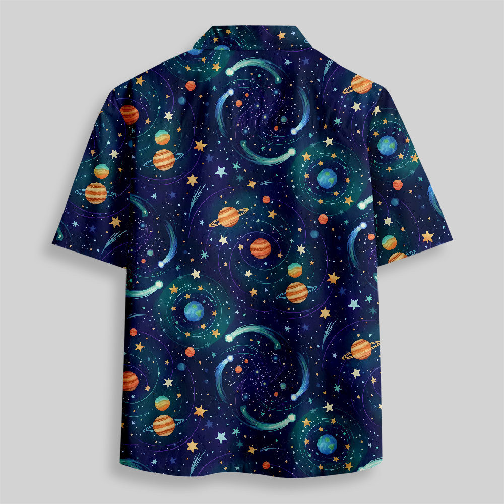 Interstellar Dream Voyage Button Up Pocket Shirt