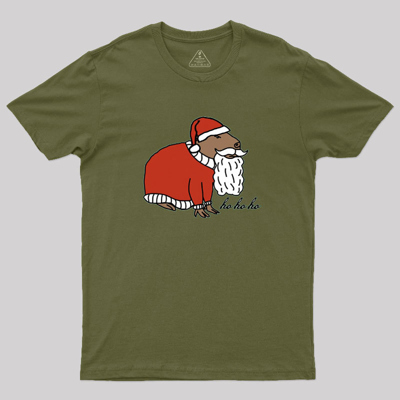 Capybara Santa Claus says Ho Ho Ho Geek T-Shirt