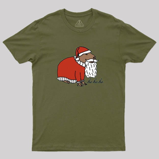 Capybara Santa Claus says Ho Ho Ho Geek T-Shirt