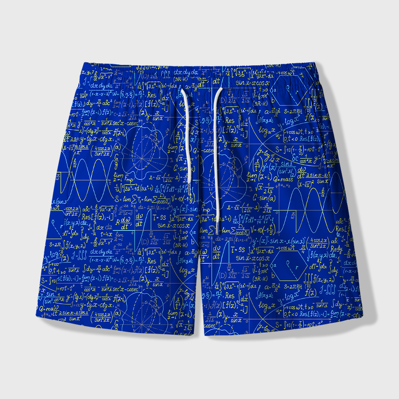 Math Function Curve Geek Hawaiian Swim Trunks