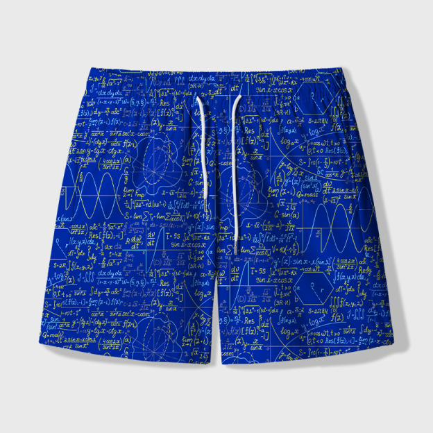 Math Function Curve Geek Hawaiian Swim Trunks