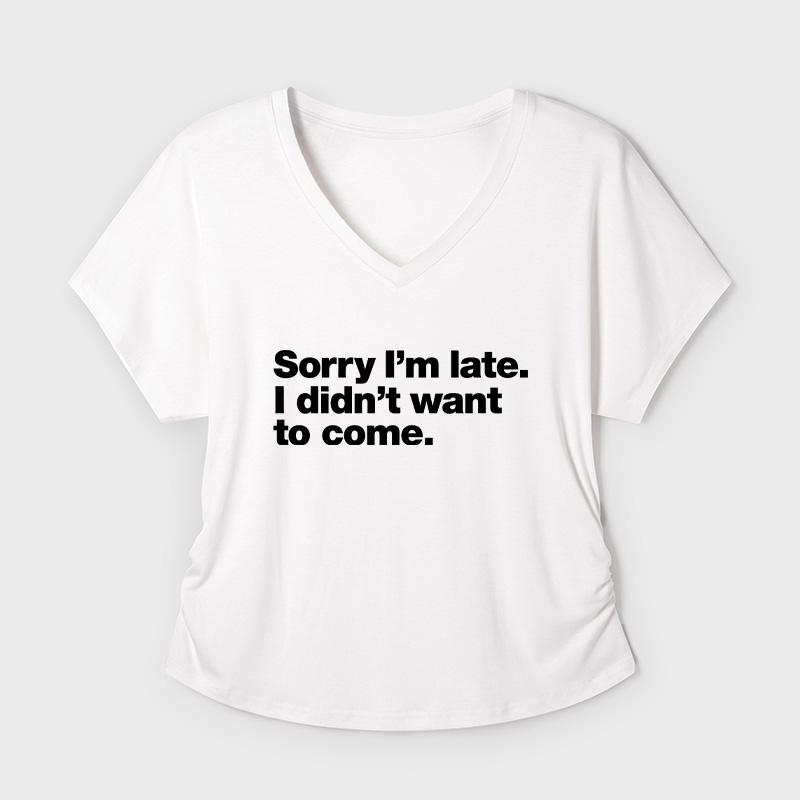 I Didn't Want to Come Geek Dolman Sleeve V-Neck Shirt