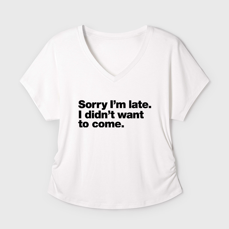 I Didn't Want to Come Geek Dolman Sleeve V-Neck Shirt