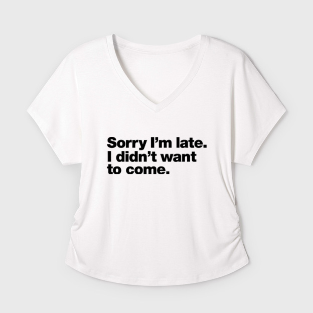 I Didn't Want to Come Geek Dolman Sleeve V-Neck Shirt