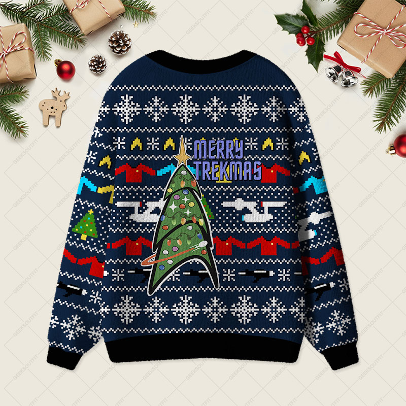 Merry Trekmas Geek Ugly Cardigan Sweaters 