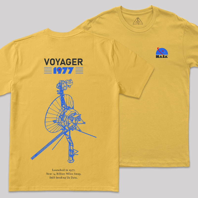 VOYAGER 1977 Front and Back Printing Geek T-Shirt
