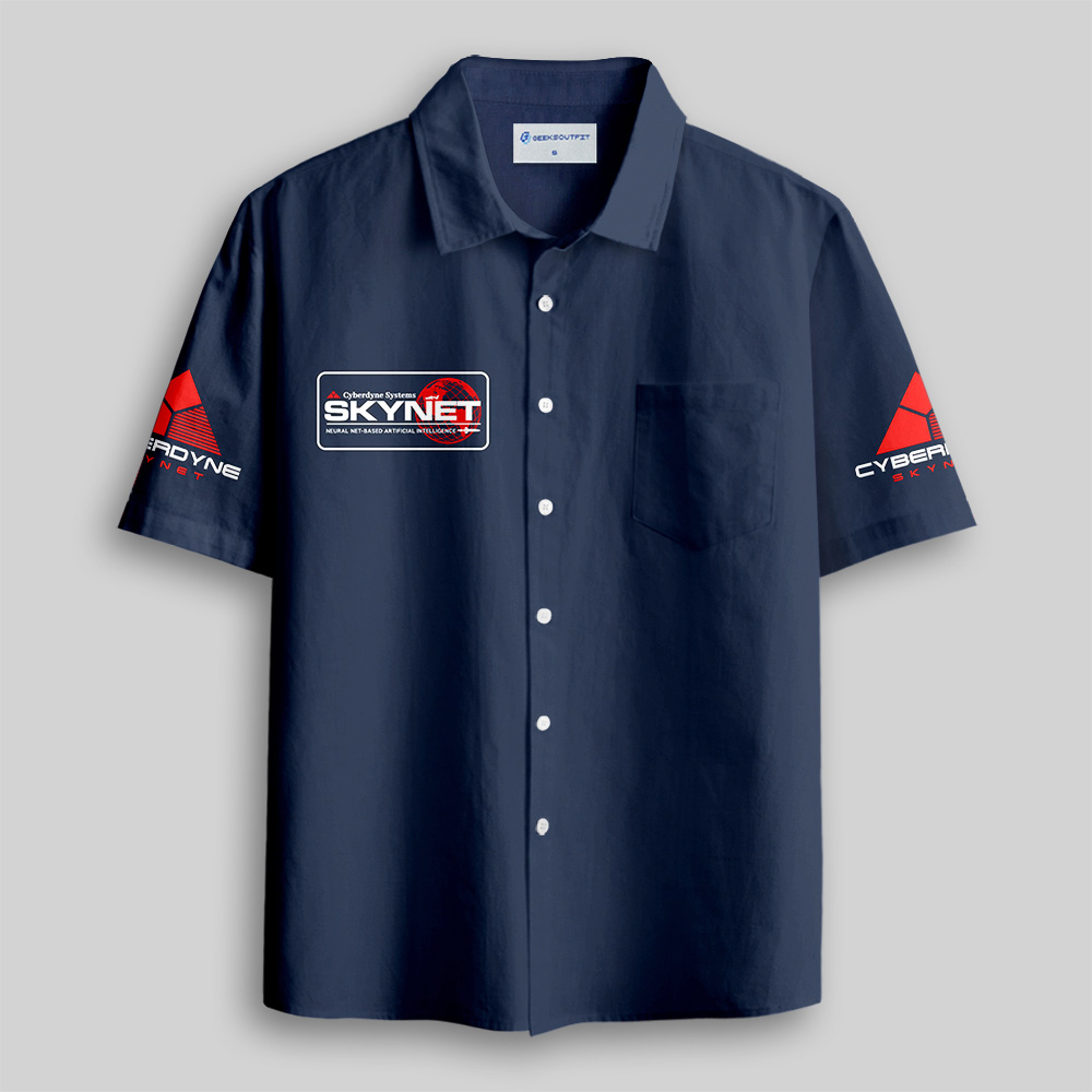 Cyberdyne Systems Skynet Uniform Button Up Pocket Shirt