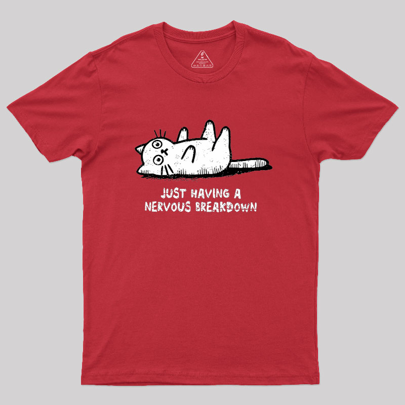 Nervous Breakdown Cat Geek T-Shirt
