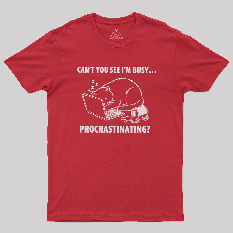 Procrastination Cat Geek T-Shirt