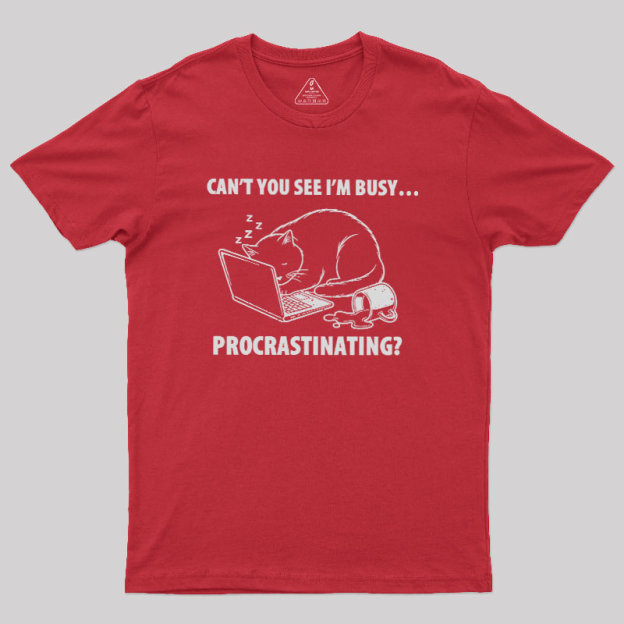 Procrastination Cat Geek T-Shirt