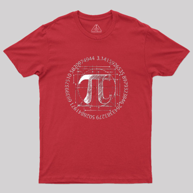 Pi Symbol Sketch Geek T-Shirt