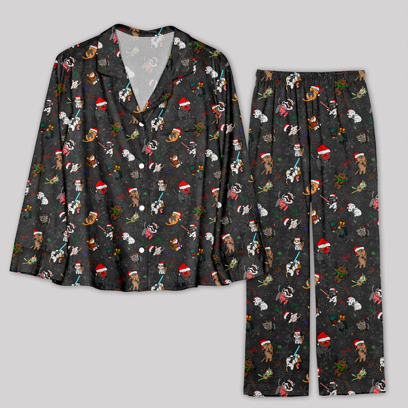 Christmas Lightsaber Cat Pajama Sets
