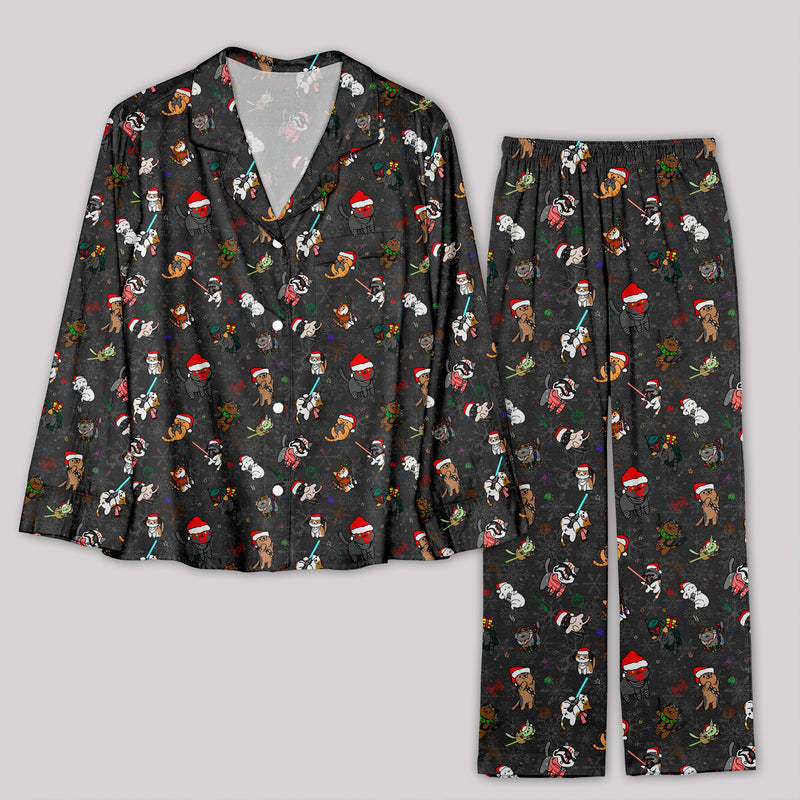 Christmas Lightsaber Cat Pajama Sets