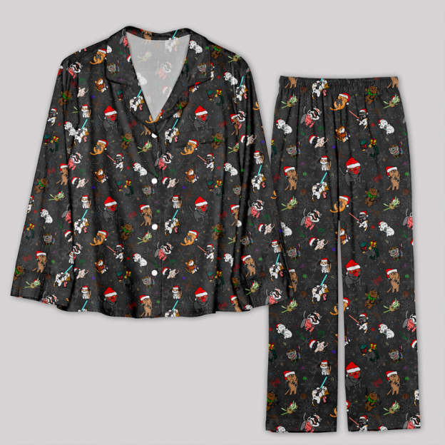 Christmas Lightsaber Cat Pajama Sets