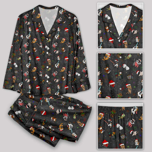 Christmas Lightsaber Cat Pajama Sets