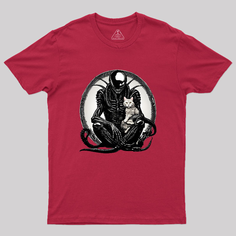 Xenomorph And A Cat Geek T-Shirt