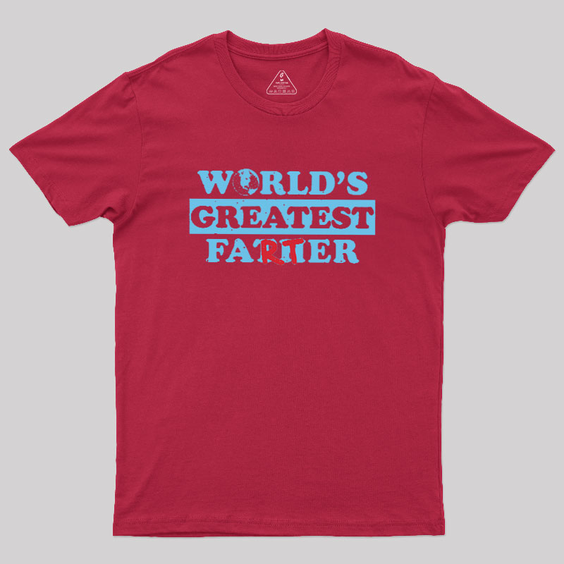 Worlds Greatest Farter Cyan Worn Geek T-Shirt