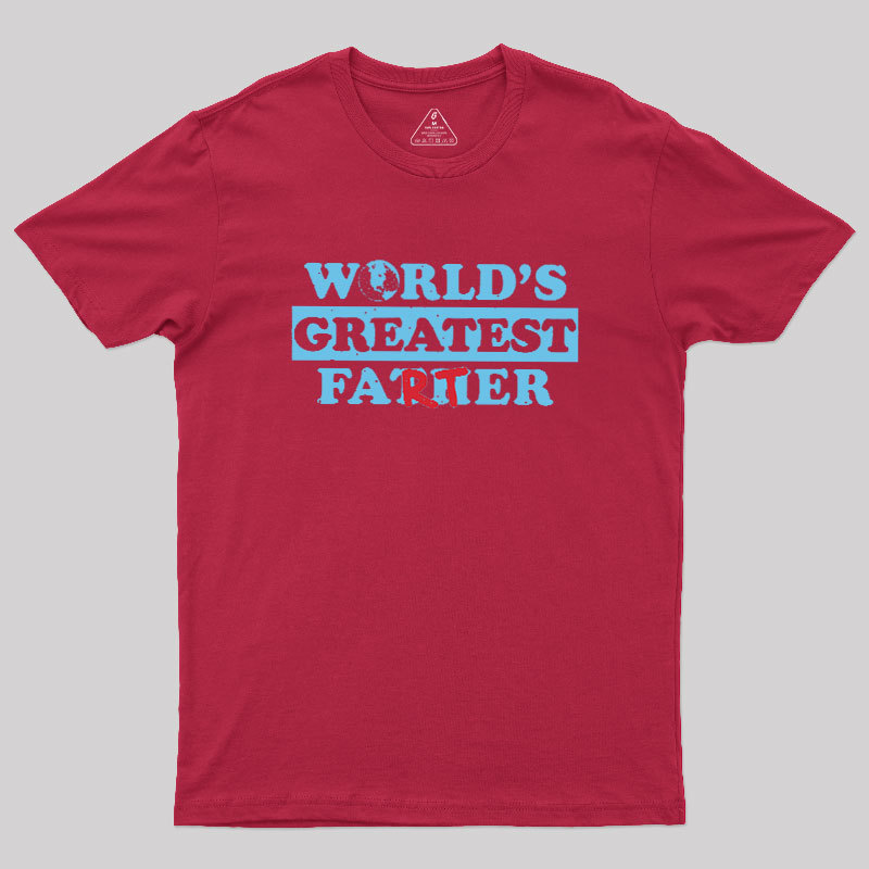 Worlds Greatest Farter Cyan Worn Geek T-Shirt