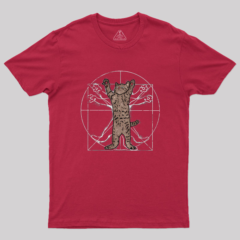 Vitruvian Cat Geek T-Shirt