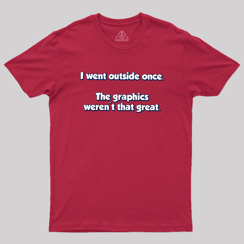 I Went Outside Once Geek T-Shirt
