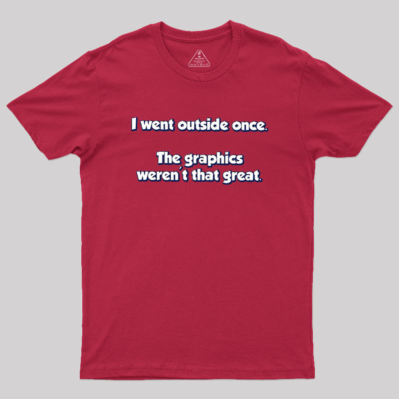 I Went Outside Once Geek T-Shirt
